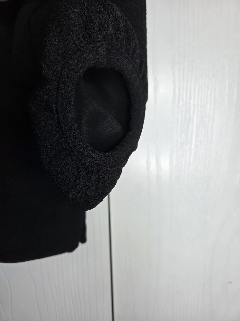Madewell Crepe Square-Neck Puff-Sleeve Top Black Blouse Size Small Romantic